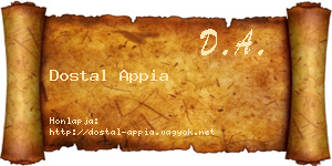 Dostal Appia névjegykártya